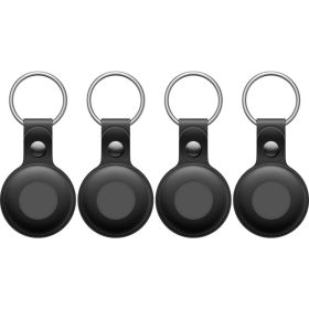 Lifemate Life Tag Estuche de Cuero Paquete de 4 Negro