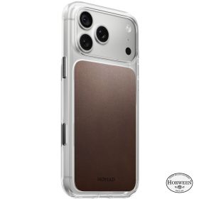 Nomad Funda Transparente de Piel Horween iPhone 18 Pro Max Rustic Brown