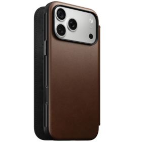 Nomad Modern Camino Funda Folio de Piel iPhone 18 Pro Marrón