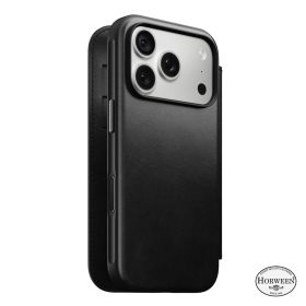 Nomad Modern Funda Folio de Piel Horween iPhone 18 Pro Negra