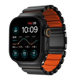Nomad Stratos Correa de Titanio para Apple Watch 44mm / 45mm / 46mm / 49mm Negro/ Ultra Naranja