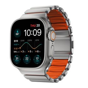 Nomad Stratos Correa de Titanio para Apple Watch 44mm / 45mm / 46mm / 49mm Natural/ Ultra Naranja
