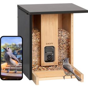 Birdfy Comedero inteligente Bambú Para pájaros con energía solar, cámara y reconocimiento AI