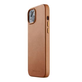 Mujjo funda de piel con MagSafe iPhone 14 / 15 Plus marrón