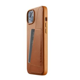 Mujjo funda cartera de piel iPhone 14 / 15 Plus marrón