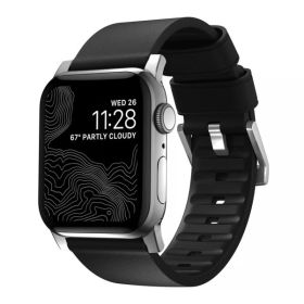 Nomad Active Leather Band Pro Black Connectr Silver 42/44/45mm
