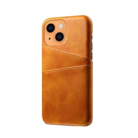 Casecentive Leren Wallet Back case iPhone 13 tan
