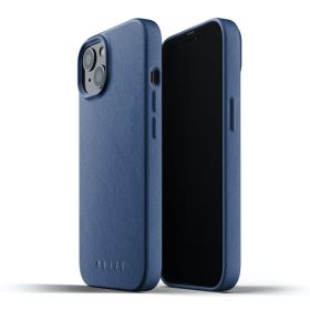 Mujjo Leather Case iPhone 13 blauw