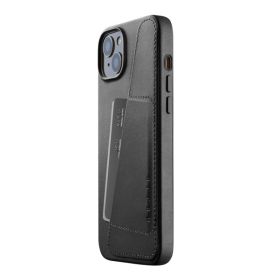 Mujjo funda de piel para iPhone 14 / 15 Plus negro