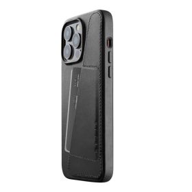 Mujjo funda de piel para cartera iPhone 14 Pro Max negro