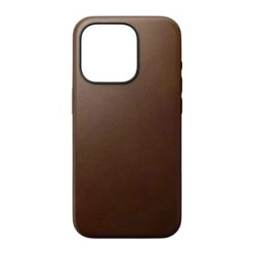 Nomad moderna funda de piel magsafe iPhone 15 marrón