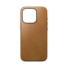Nomad moderna funda de piel magsafe iPhone 15 Plus bronceado