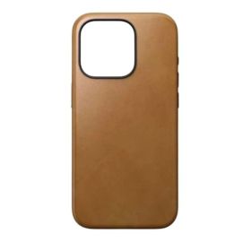 Nomad moderna funda de piel magsafe iPhone 15 bronceada