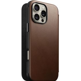 Nomad Modern Leather Folio iPhone 16 Pro Max Brown