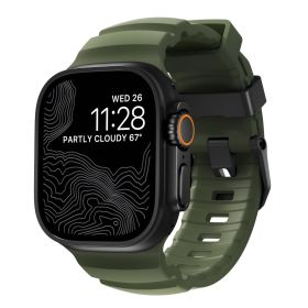 Nomad Rocky Point Correa Apple Watch 42mm / 44mm / 45mm / 49mm Conector Forest Negro