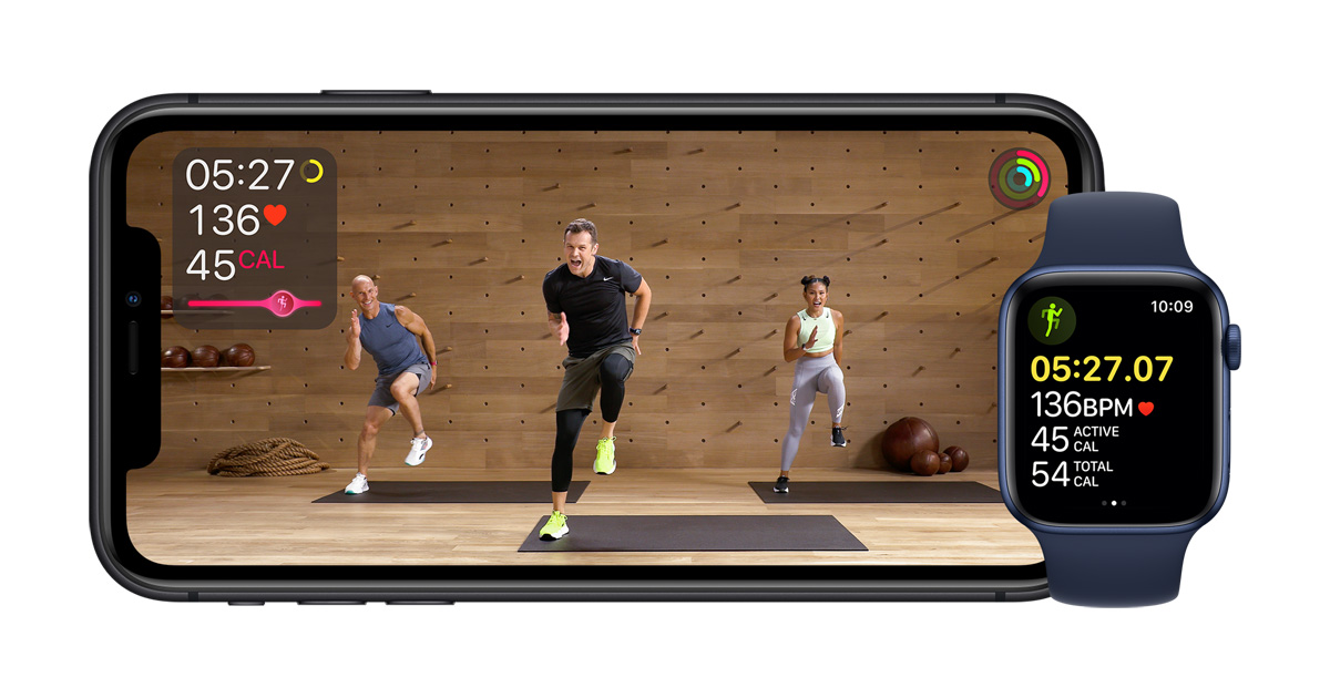 Apple Watch con Fitness+ durante un entrenamiento