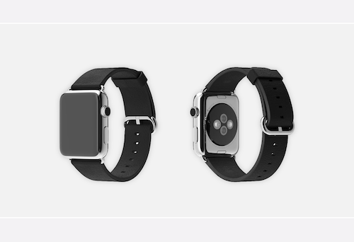 Apple Classic Buckle primera generación, cuero negro con hebilla ovalada