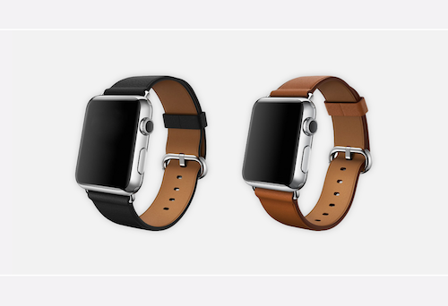 Apple Classic Buckle segunda generación en Black y Saddle Brown