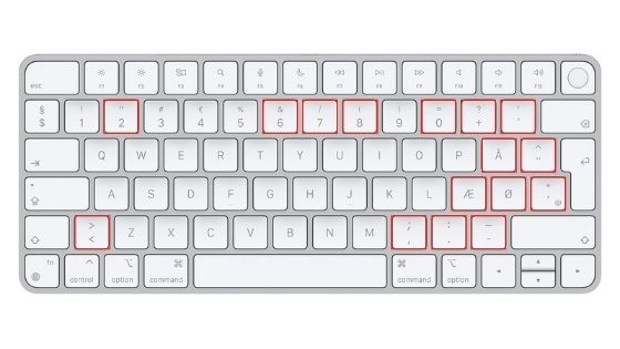 Teclado QWERTY danés Teclado QWERTY danés